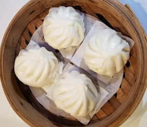 H13. Steam Vegan Char Siu Bun $11.00 Steamed buns filled with vegan barbecue pork (seitan)