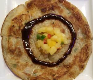 06. Scallion Pancake $8.00 Homemade scallion pancake with homemade mango salsa