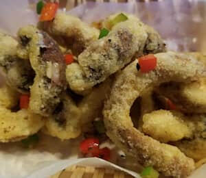 17. Fried Shiitake Mushroom $13.00 Spicy sautéed fried shiitake mushrooms with diced bell peppers and onions