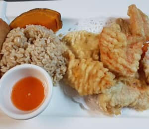 L04. Yam, Taro, Pumpkin Tempura Lunch $14.00 Deep-fried sweet potato, taro, and pumpkin