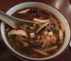 03. Hot & Sour Soup (Spicy) $8.00 Hot and sour soup with silken tofu, mushrooms, and bamboo shoots