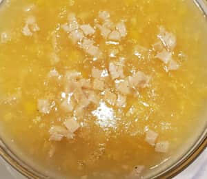 05. Vegan Chicken and Corn Soup $8.00 Creamy corn soup with vegan chicken bits