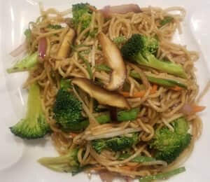 11. Mixed Vegetable Lo-Mein $18.00 Stir-fried Shanghai noodles with broccoli, carrots, mushrooms, snow peas, bean sprouts, and onions