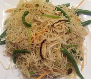 • Vegetable Mai Fun $16.00 Stir-fried vermicelli with string beans, bean sprouts, mushrooms, snow peas, and carrots